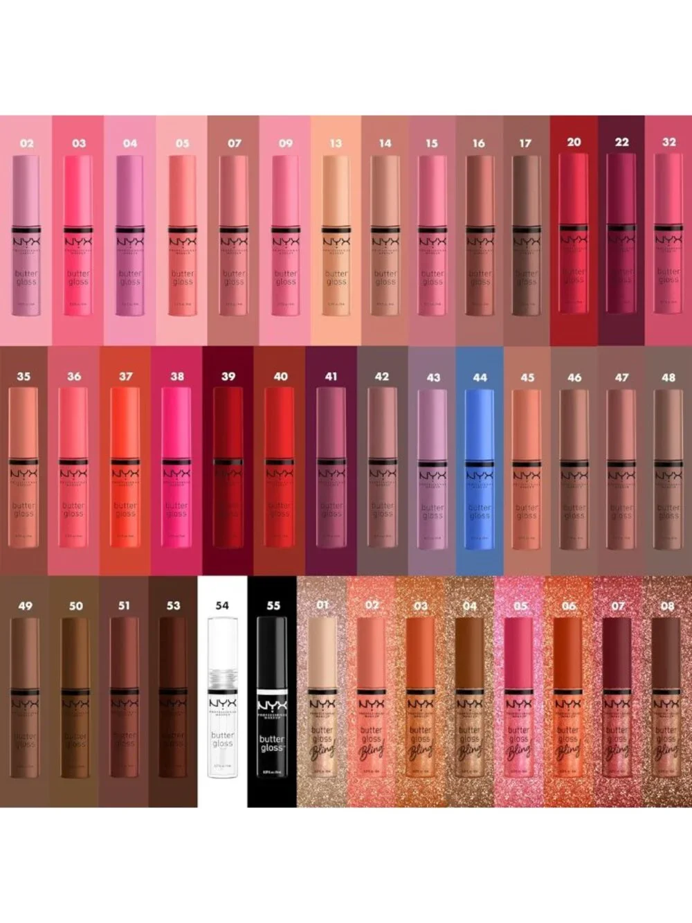 Non-Sticky Lip Gloss Set - Sugar Glass Clear, Moisturizing & Smooth Finish, 3